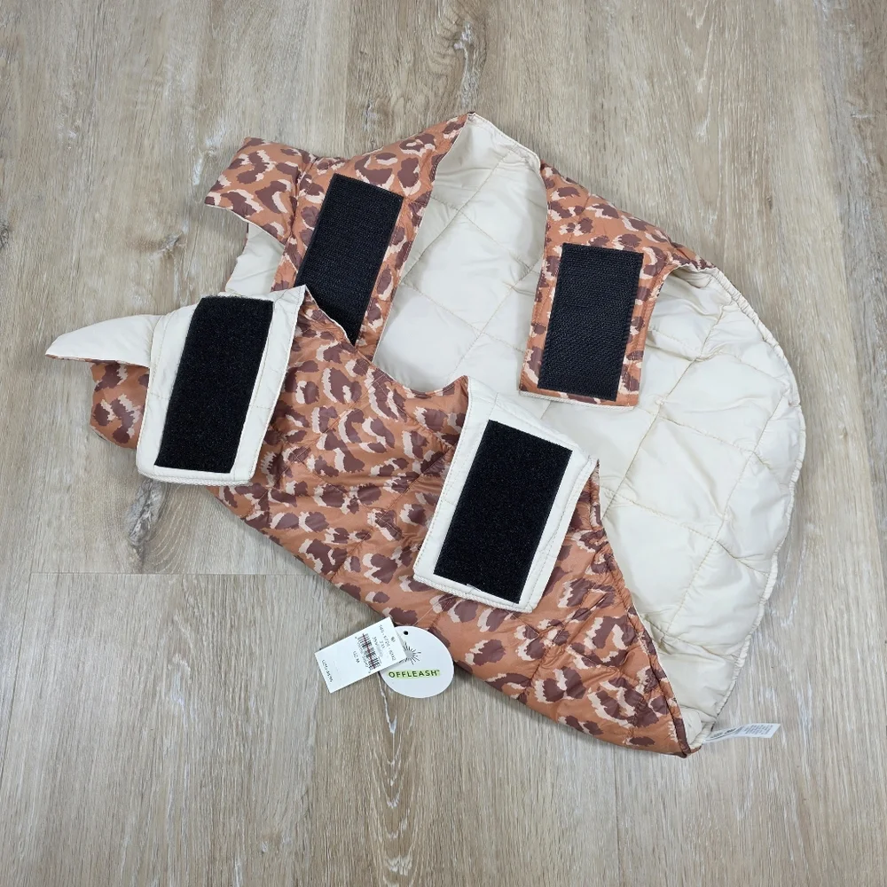 🆕️Aerie OffLeash Animal Print Reversible Puppy Dog Puffer Jacket M